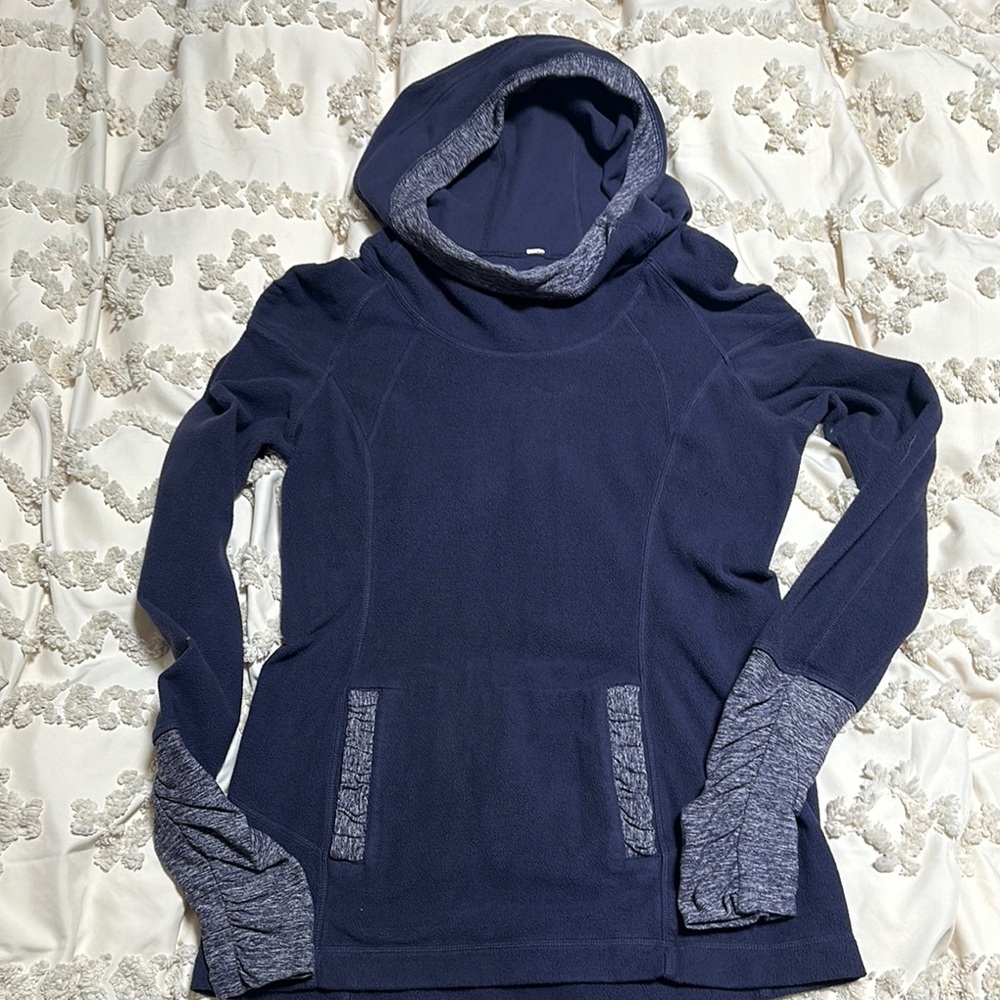 lululemon Blue Cuffed Sleeve Long Sleeve Hoodie